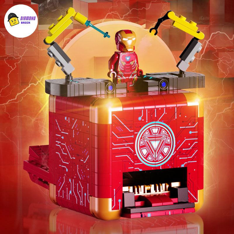 Đồ Chơi Lắp Ráp Kiểu LEGO BOX Mô Hình Chiếc Hộp Bí Ẩn Biến Hình Anh Hùng Iron Man Marvel Avengers Mecha Robot LW2075
