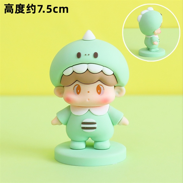 SP070509 - trang trí bánh mô hình bé TRAI KHỦNG LONG XANH MINT 8cm