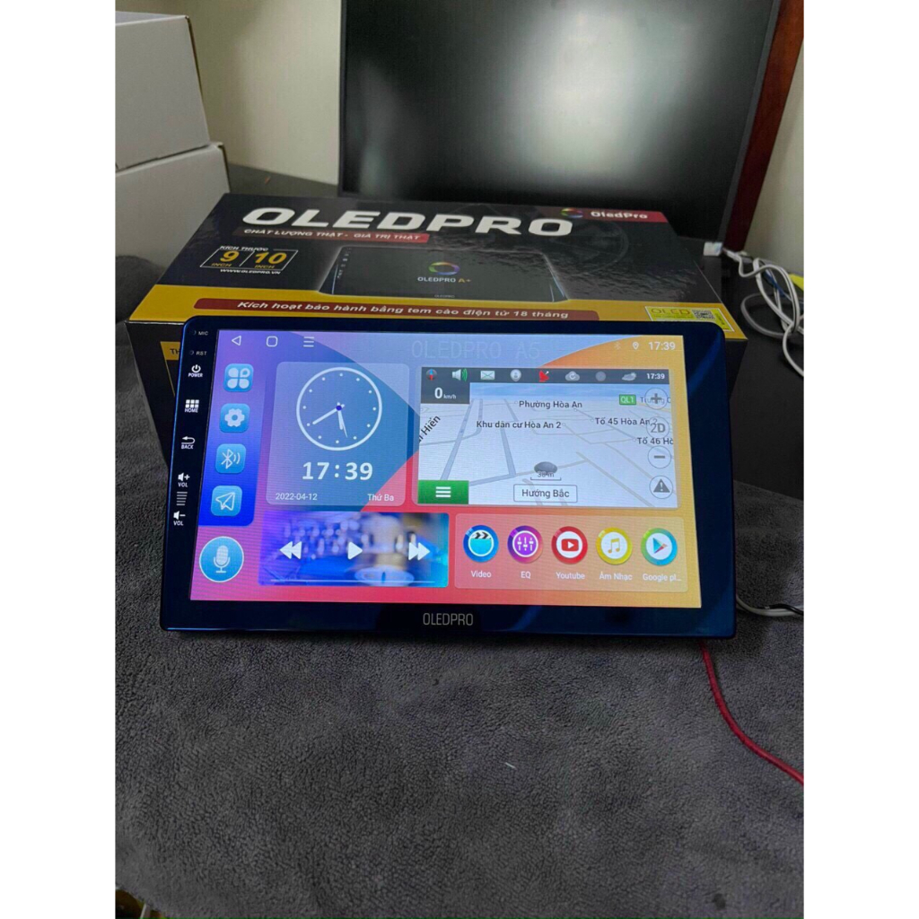 Màn Hình DVD Android Oled Pro A5 New theo xe Wigo 2018 - 2019, 9 inch Kèm dưỡng và jack nguồn zin