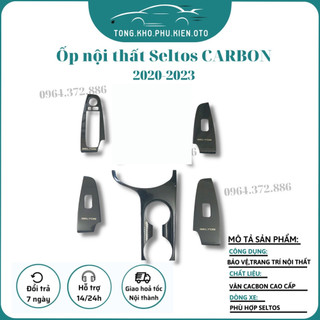 Ốp nội thất xe Kia SELTOS 2020-2021-2022-2023 vân cacbon, carbon cao cấp