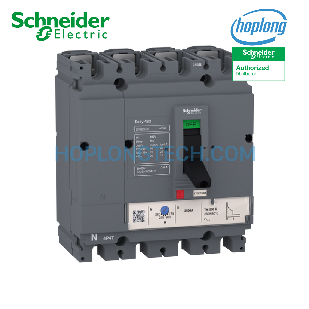 Cầu dao chỉnh dòng MCCB LV510312 Schneider - 4P - 32A - Type B - 25kA