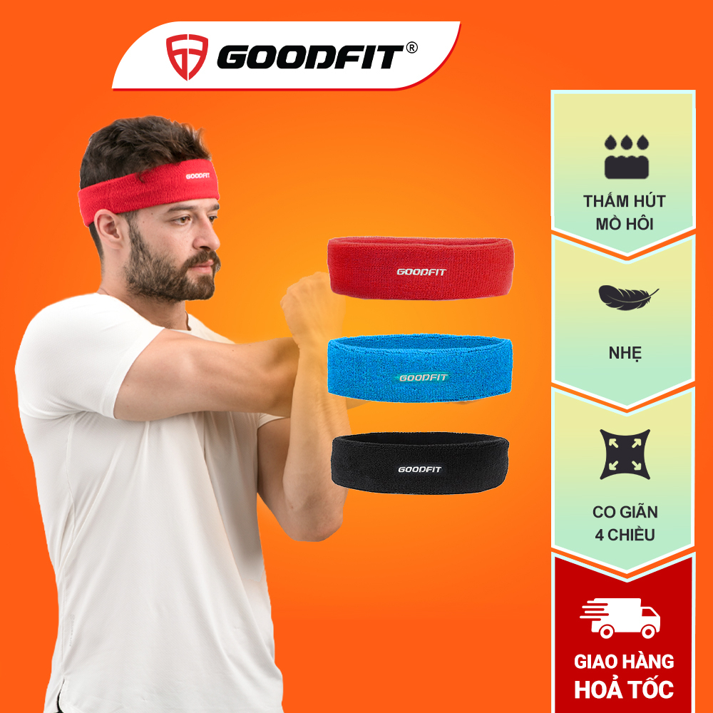 Băng đô thể thao ,rửa mặt, cài tóc GoodFit chất vải cotton mềm mại, thấm hút mồ hôi GF802SB