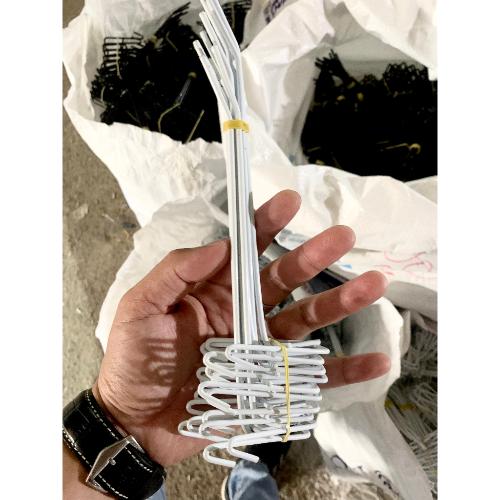 Combo 10 móc Treo đồ cài lưới 5,10,15,20cm màu Đen, Trắng
