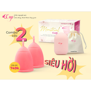 Combo 2 cốc nguyệt san gcup, silicone y tế, tiêu chuẩn iso 13485 quốc tế và fda hoa kỳ