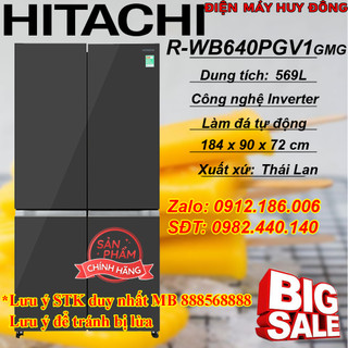 Tủ lạnh hitachi inverter 569 lít r-wb640pgv1 gmg