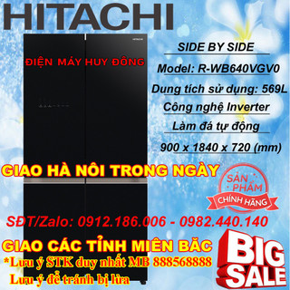 Tủ lạnh hitachi inverter 569 lít r-wb640vgv0