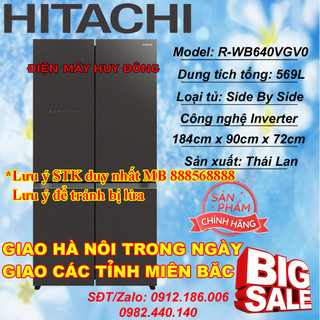 Tủ lạnh hitachi inverter 638 lít r-wb640vgv0