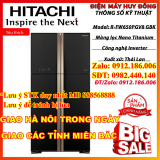 Tủ lạnh Hitachi Inverter 509 lít R-FW650PGV8 GBK chính hãng