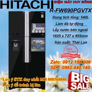 Tủ lạnh Hitachi Inverter 540 lít R-FW690PGV7X (ĐÁ TỰ ĐỘNG) chính hãng