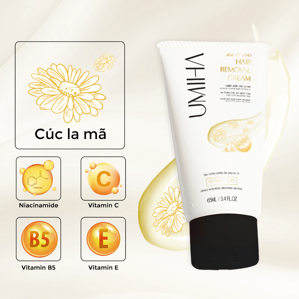Tẩy Triệt Lông Vùng Kín Bikini Vĩnh Viễn Umiha - Combo Mỡ Trăn Triệt Lông U Minh Hạ (10ML) Kem Tẩy Lông Umiha (65ML)