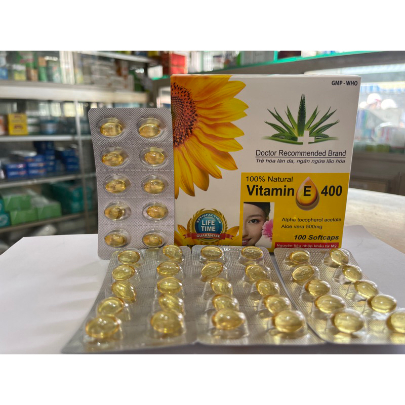 ✅ Viên Uống Vitamin E 400 / Giúp Làm Đẹp Da, Ngăn Ngừa Lão Hoá( hộp 100v)