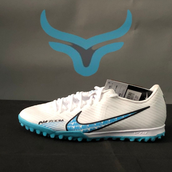 (Chính hãng) Giày đá bóng chính hãng, sân cỏ nhân tạo NIKE MERCURIAL VAPOR 15 ACADEMY TF TRẮNG XANH, SÂN 5 SÂN 7