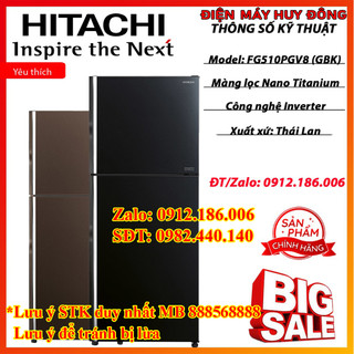 Tủ lạnh hitachi fg510pgv8 - 406l inverter chính hãng