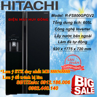 Tủ lạnh Hitachi Inverter 589 lít R-FS800GPGV2 (GBK)