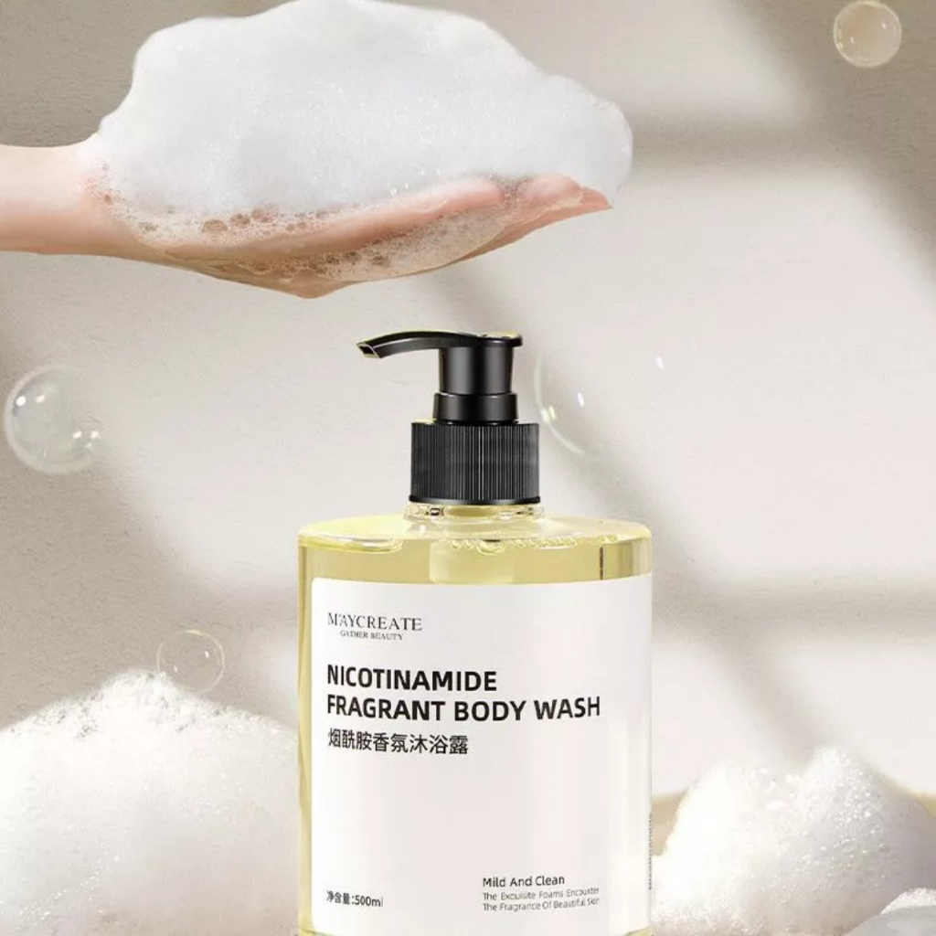 Sữa Tắm  MAYCREATE Niacinamide Nước Hoa Dài Lâu, Chiết Xuẩt Lành Tính,Mùi Hương quyến rũ Unisex chai 500ml