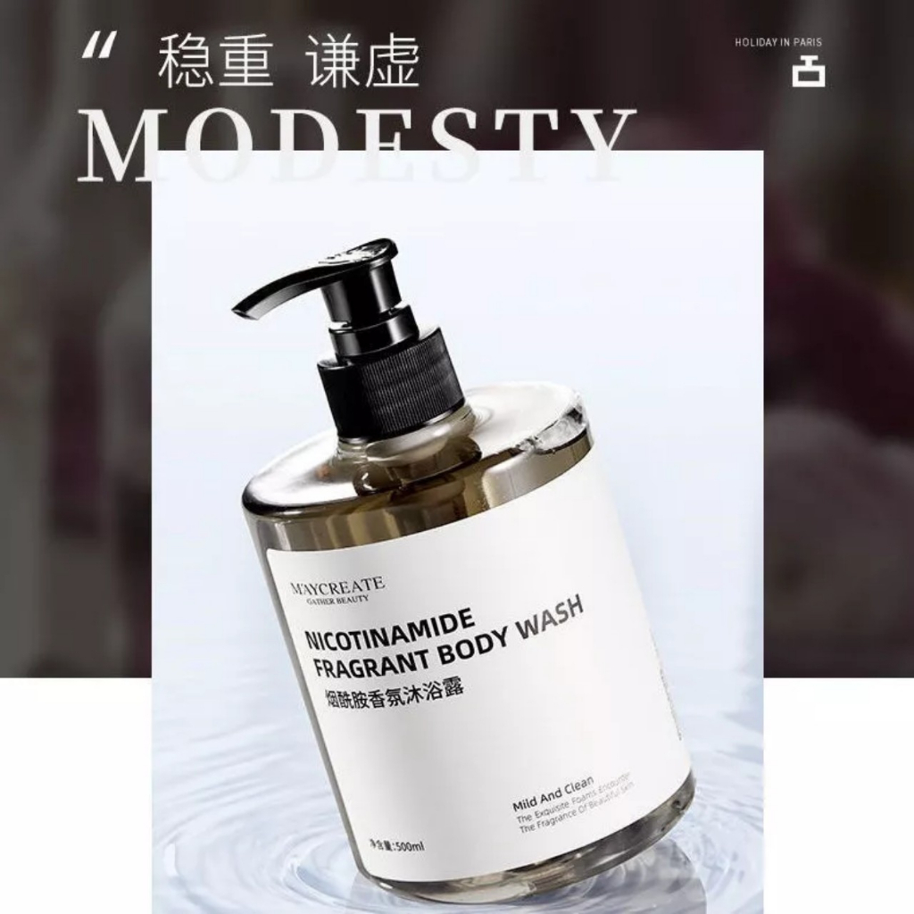 Sữa Tắm  MAYCREATE Niacinamide Nước Hoa Dài Lâu, Chiết Xuẩt Lành Tính,Mùi Hương quyến rũ Unisex chai 500ml