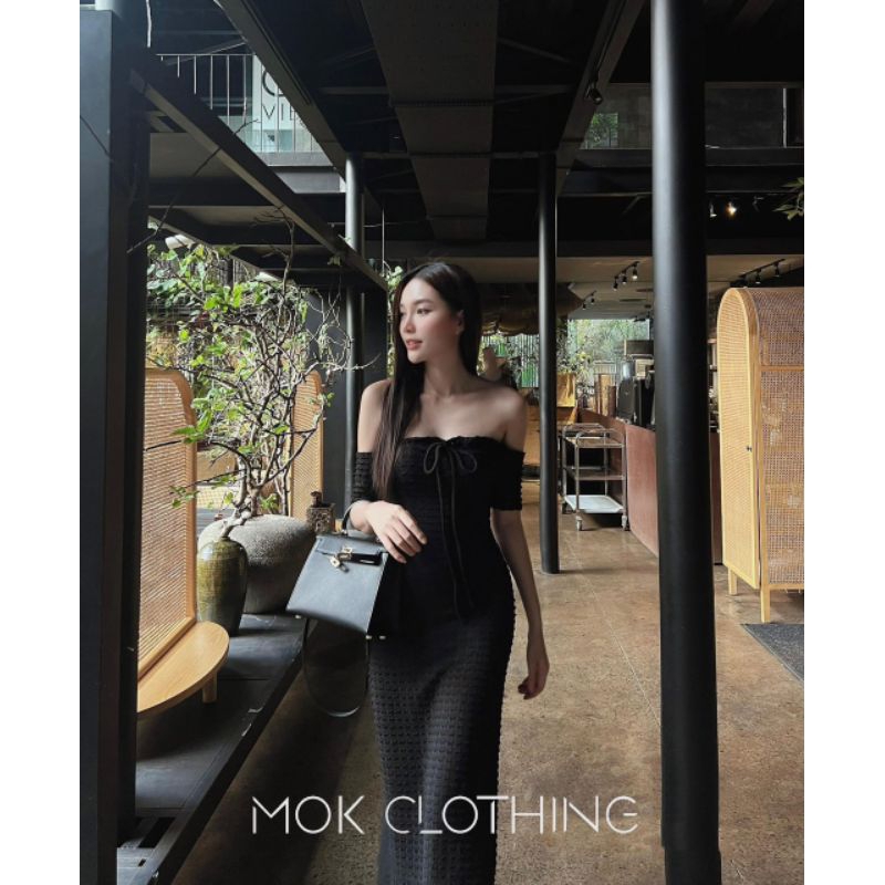 Đầm Trễ Vai Cup Ngực Ôm Body dài Sang Trọng Lịch Sự-Đầm đi chơi dự tiệc