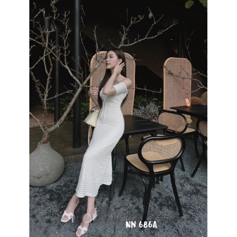 Đầm Trễ Vai Cup Ngực Ôm Body dài Sang Trọng Lịch Sự-Đầm đi chơi dự tiệc