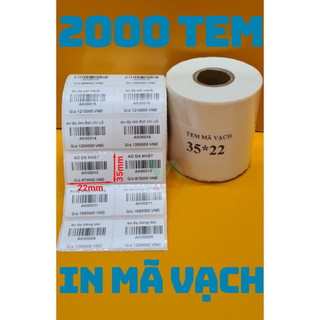 Tem mã vạch nhiệt 35x22 giấy in mã vạch 2 Tem/hàng giấy in nhiệt Decal nhiệt