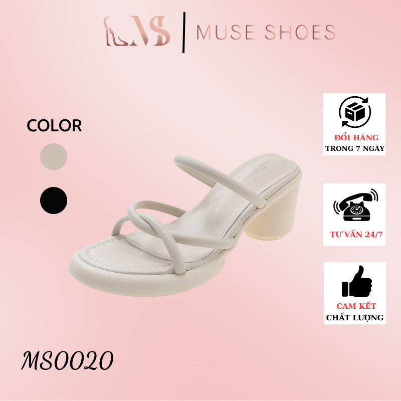 Xăng đan Nữ Muse Shoes Sadals Quai Xoắn Gót Trụ 7 Phân Cực Xinh Hot Nhất Hè 2023 - MS0020