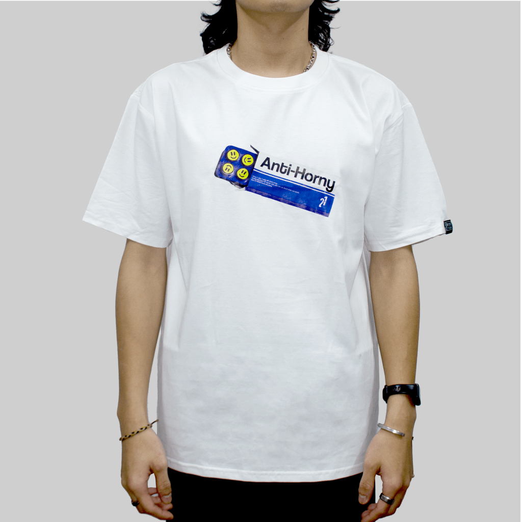Áo thun HIGHMODE "Anti H0rny pills" - Form Boxy Oversize, 100% cotton, unisex nam nữ