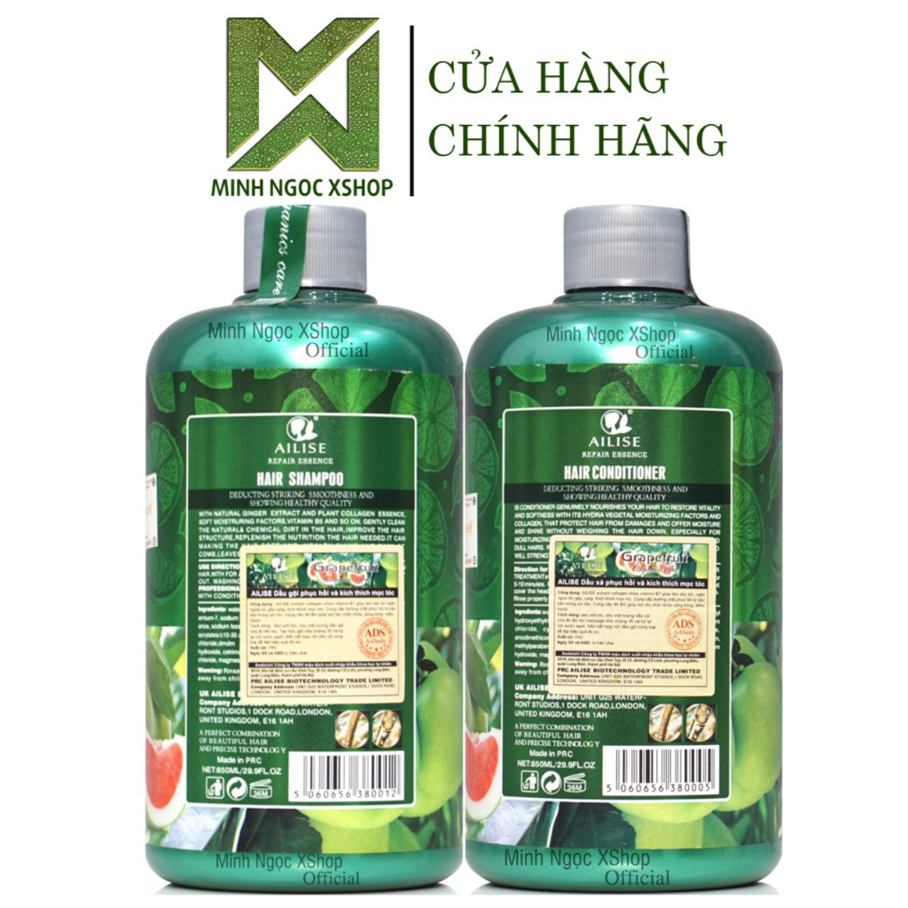 Dầu gội xả phục hồi chống rụng, kích mọc tóc tinh chất bưởi AILISE Grapefruit 850ML