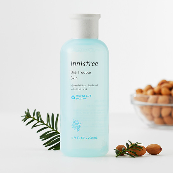 Nước Hoa Hồng Innisfree Jeju bija Trouble Skin Dành Cho Da Mụn Nhạy Cảm Dưỡng Ẩm Dịu Da