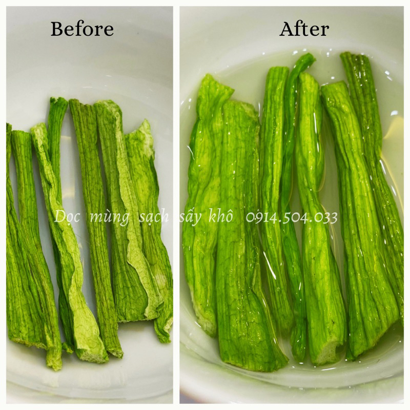 100g Dọc mùng  sấy khô có hút chân không đã sơ chế, nấu ăn được ngay