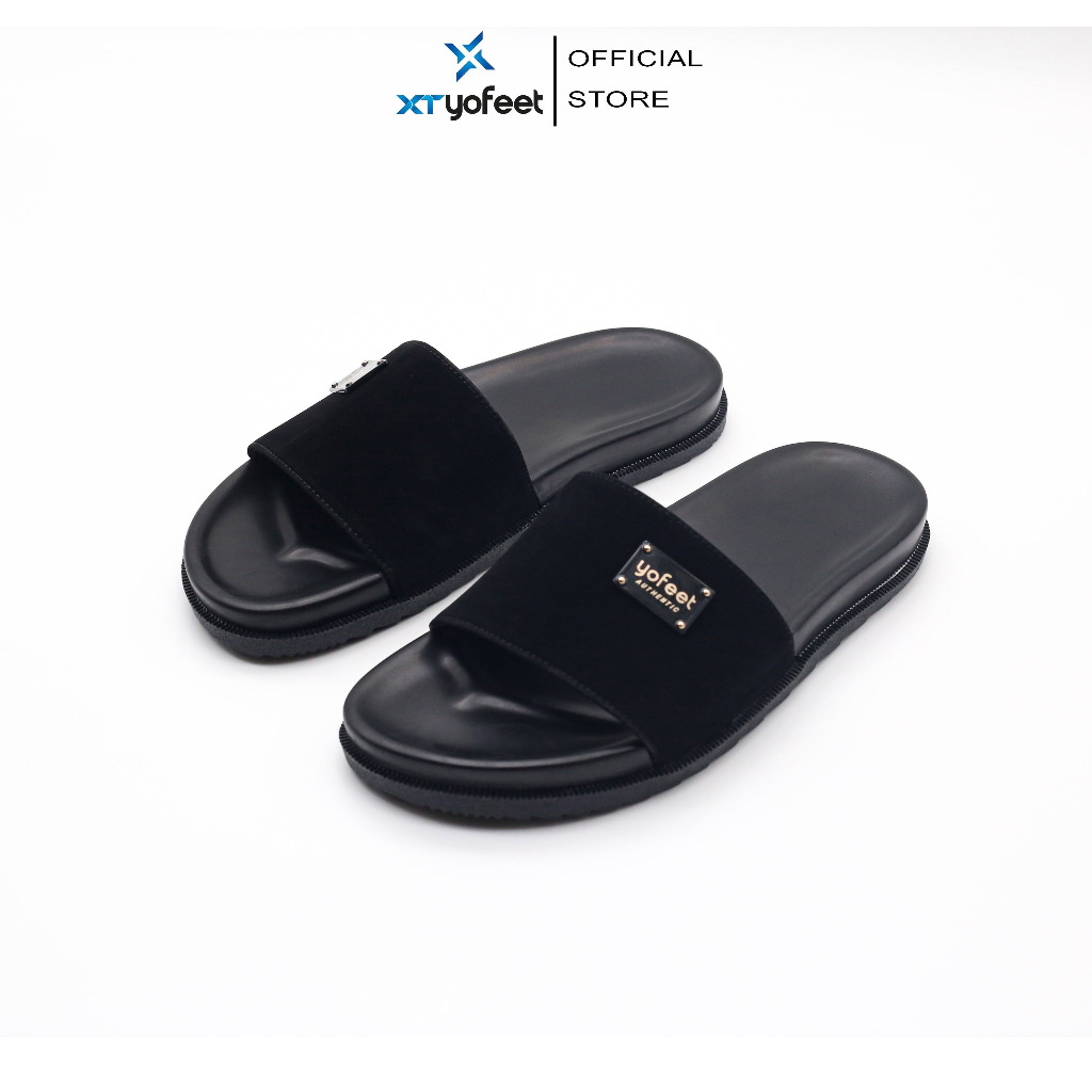 Dép Quai Ngang Nam YOFEET quai nỉ gắn mác cao cấp