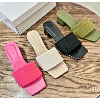 Ms A6 DÉP gót vuông 3 phân. Quai Nhung Gân MỀM MẠI