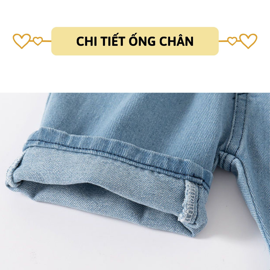 Quần short jean bé trai 27Kids WELLKIDS sooc đùi bò mềm lưng chun nam cho trẻ từ 2-8 tuổi BSJE1