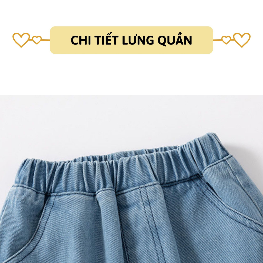 Quần short jean bé trai 27Kids WELLKIDS sooc đùi bò mềm lưng chun nam cho trẻ từ 2-8 tuổi BSJE1