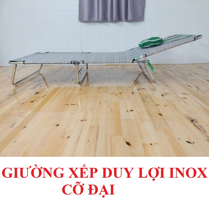 (Hỏa tốc)Giường xếp Duy Lợi inox cỡ đại hàng chính hãng