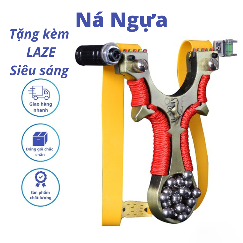 Ná cao su Ngựa - Tặng kèm bộ thun 0.75 và đèn laze siêu sáng