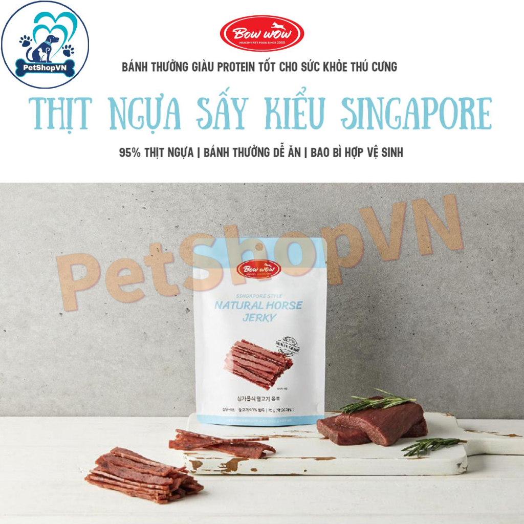 Thịt Sấy Kiểu Singapore Cho Chó Mèo BOWWOW Túi 70G Nhiều Vị