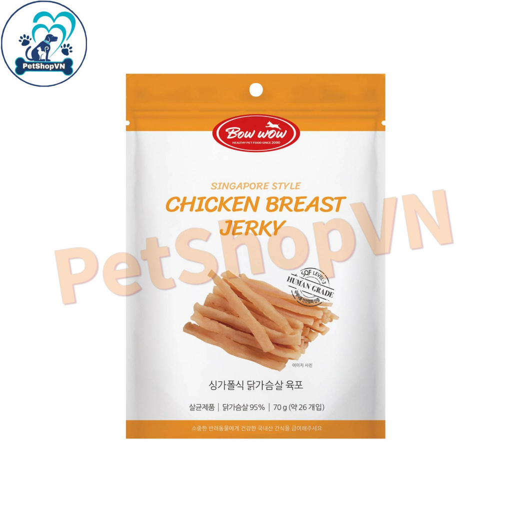 Thịt Sấy Kiểu Singapore Cho Chó Mèo BOWWOW Túi 70G Nhiều Vị