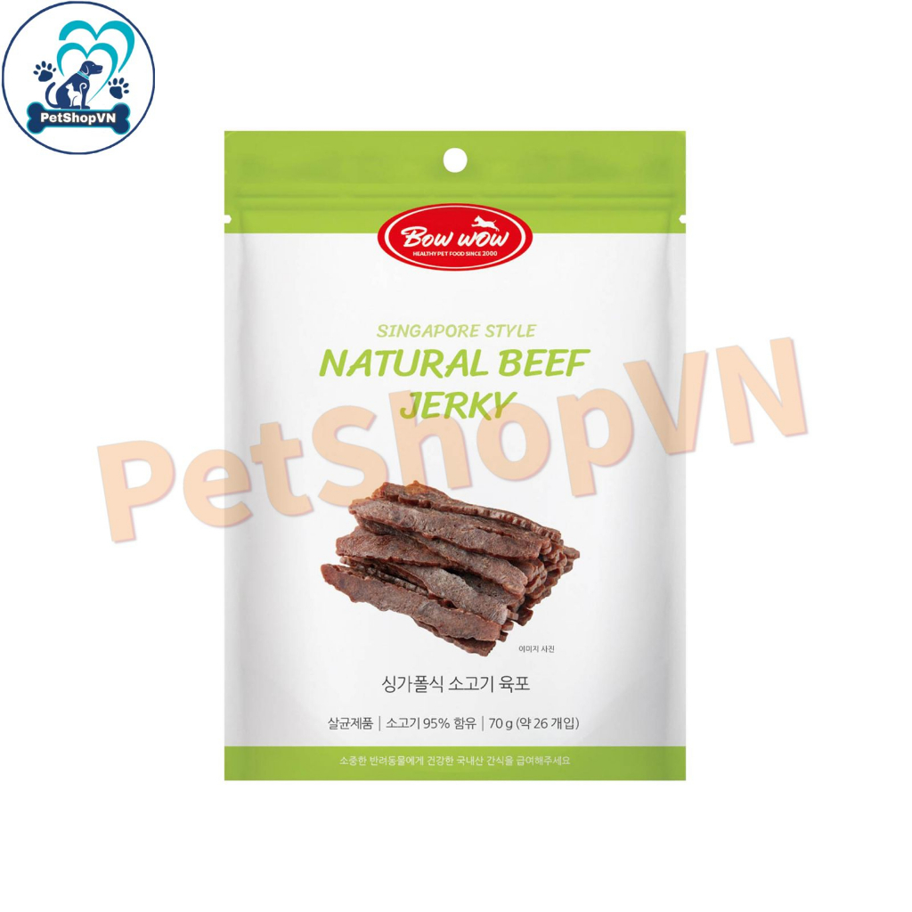 Thịt Sấy Kiểu Singapore Cho Chó Mèo BOWWOW Túi 70G Nhiều Vị