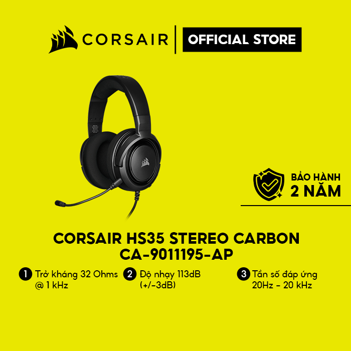 Tai nghe Corsair HS35 Stereo Carbon CA-9011195-AP