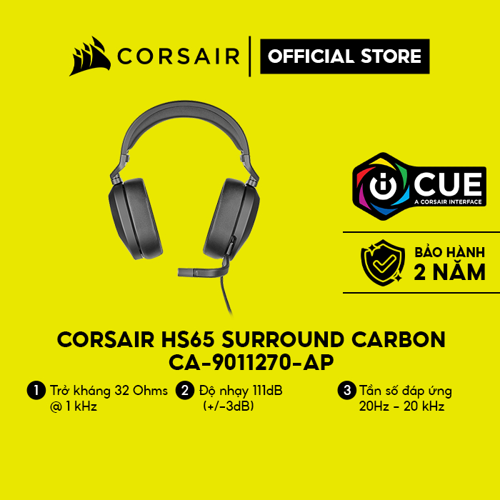 Tai nghe Corsair HS65 Surround Carbon/CA-9011270-AP