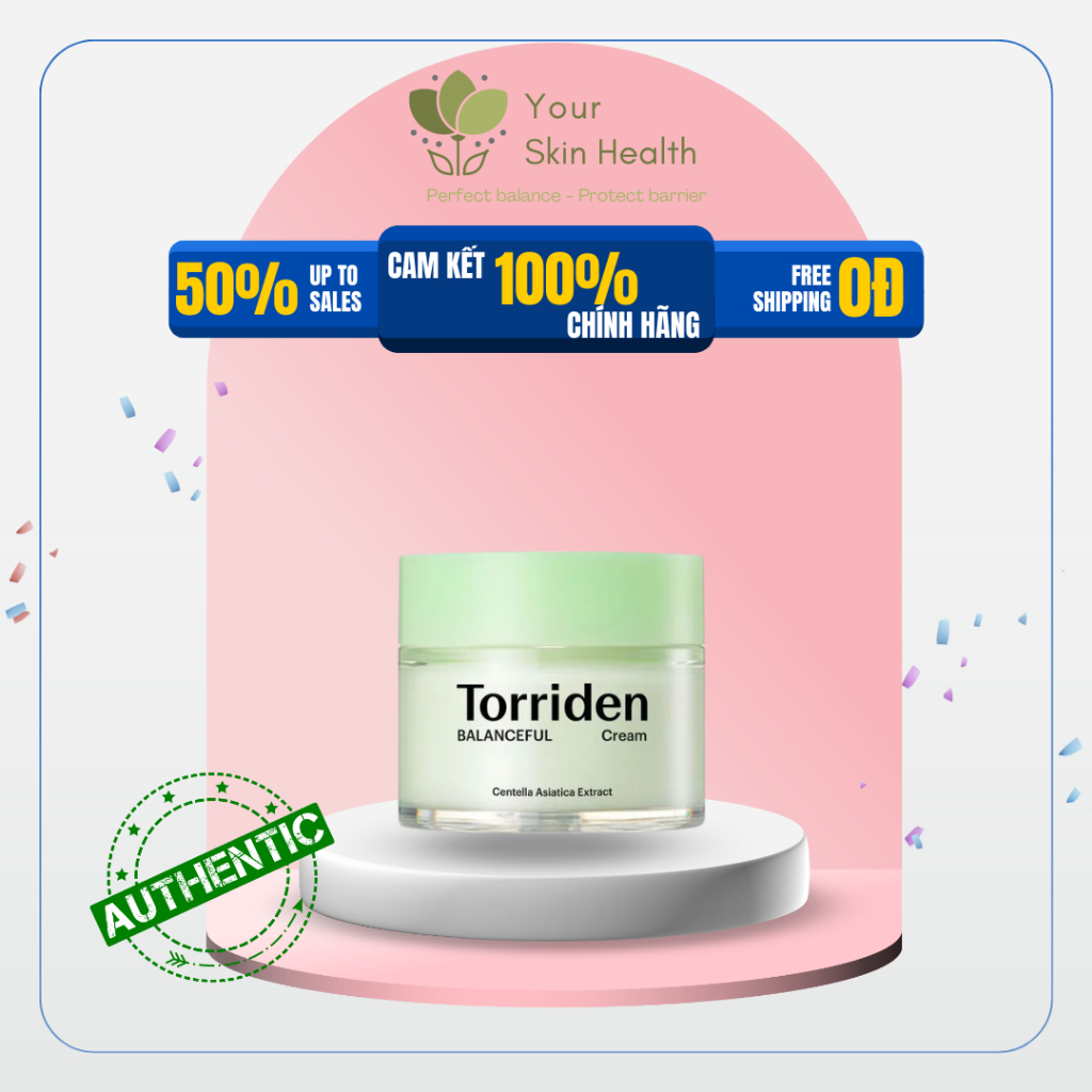 Kem dưỡng BALANCEFUL Cica Cream 80ml làm dịu, cân bằng dầu nước, phục hồi da mụn với chiết xuất rau má