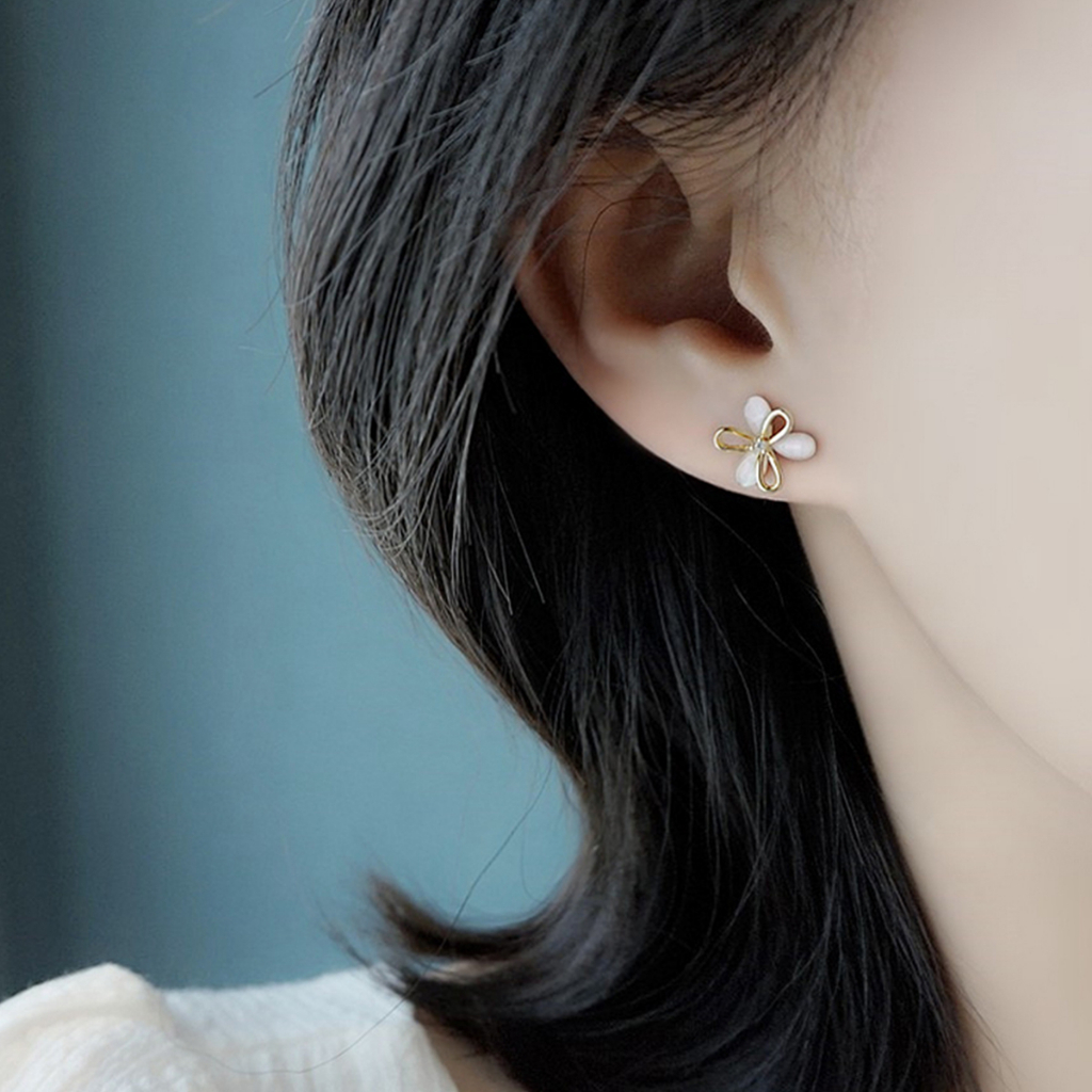 Bông Tai Cỏ Ba Lá Opal S925 Thiết Kế Tinh Tế Và Thời Trang Mang Ý Nghĩa May Mắn