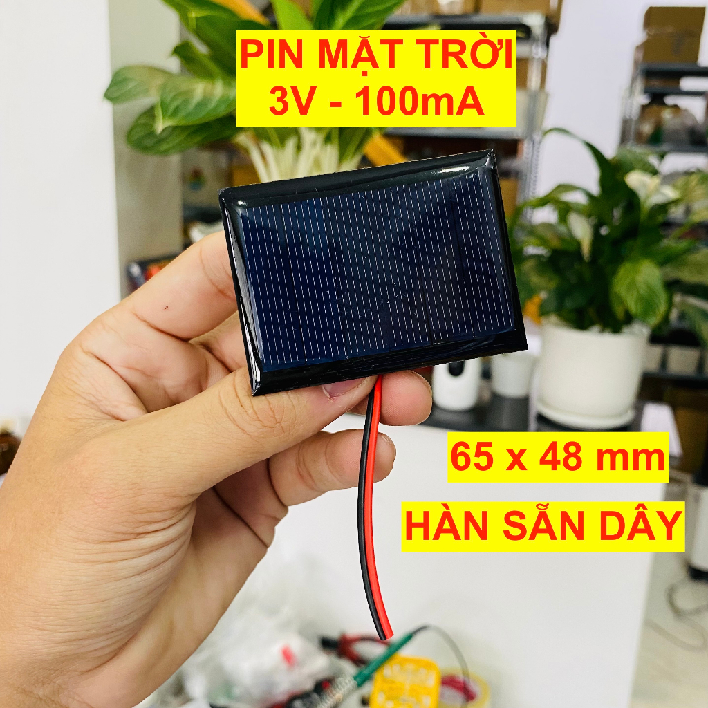 Tấm pin mặt trời 2V 3V 5V - 60mA 110mA DIY học tập giải thích nguyên lý - LK0194