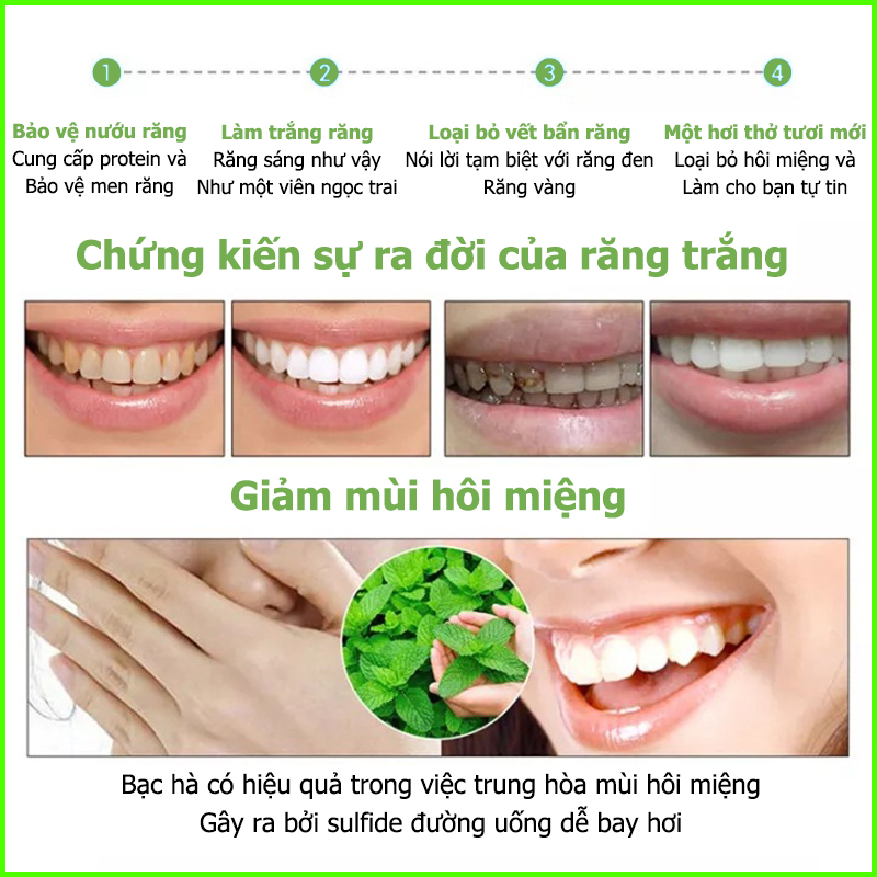 Kem Đánh Răng Làm Trắng Răng Kem đánh trắng răng 120g Giảm Vết Ố Vàng Trên Răng giảm sâu răng Giữ Hơi Thở Thơm Mát