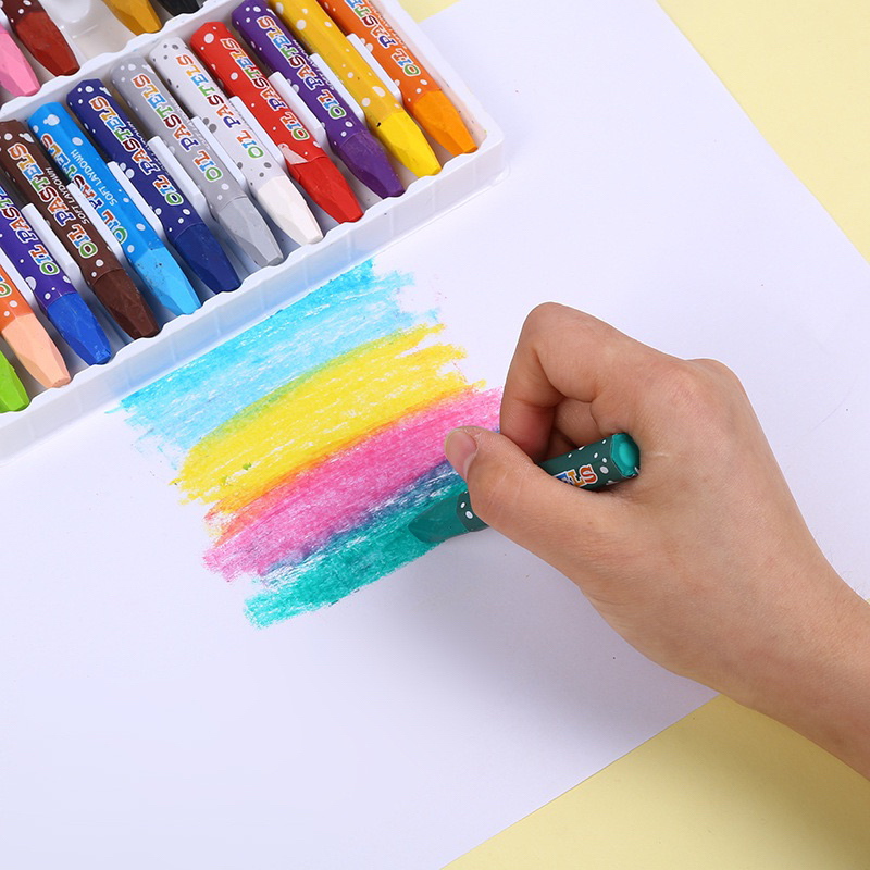 Màu sáp dầu Oil Pastels hộp 12/18/24 màu đẹp lên màu đậm