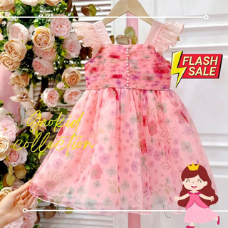Đầm Công Chúa,váy cho bé gái Lưới nơ Pony Xanh