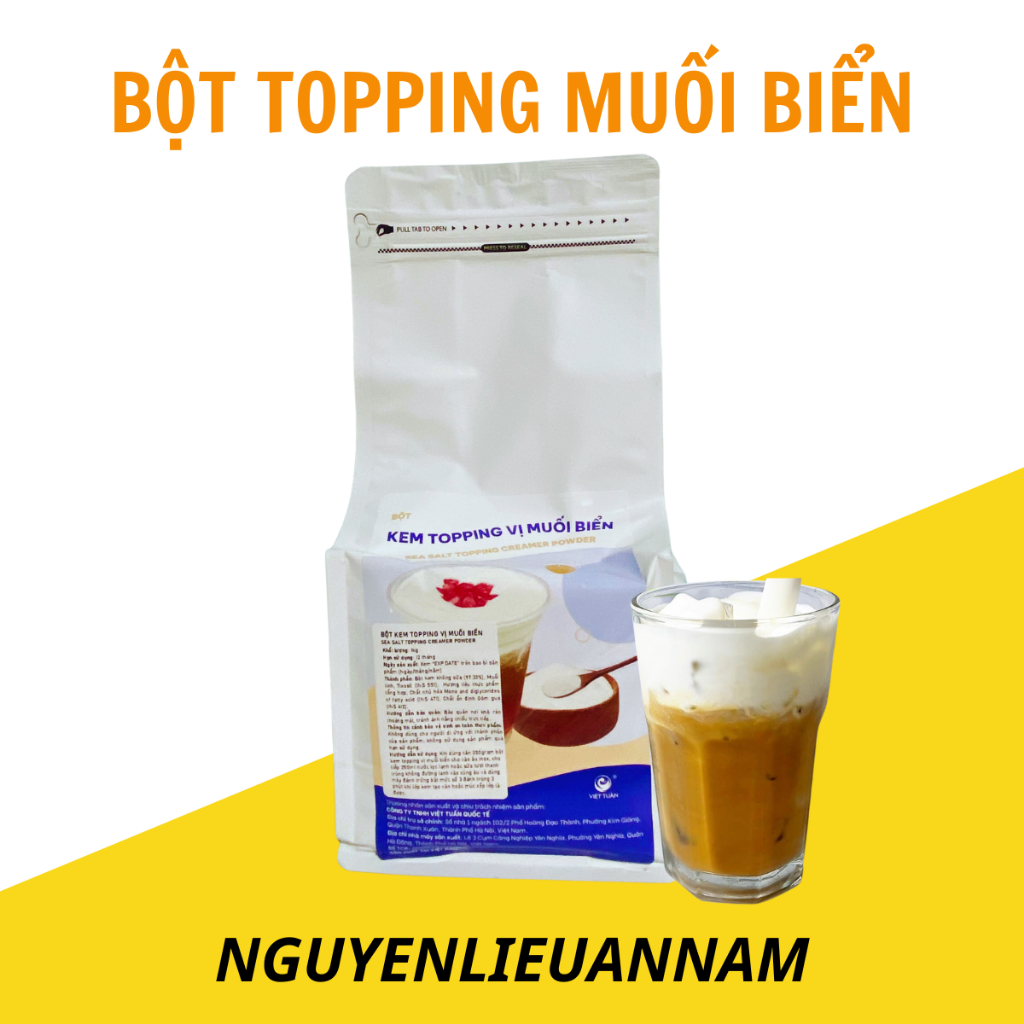 BỘT TOPPING VỊ MUỐI BIỂN thơm ngon, sánh mịn, béo ngậy kết hợp với cà phê, trà sữa