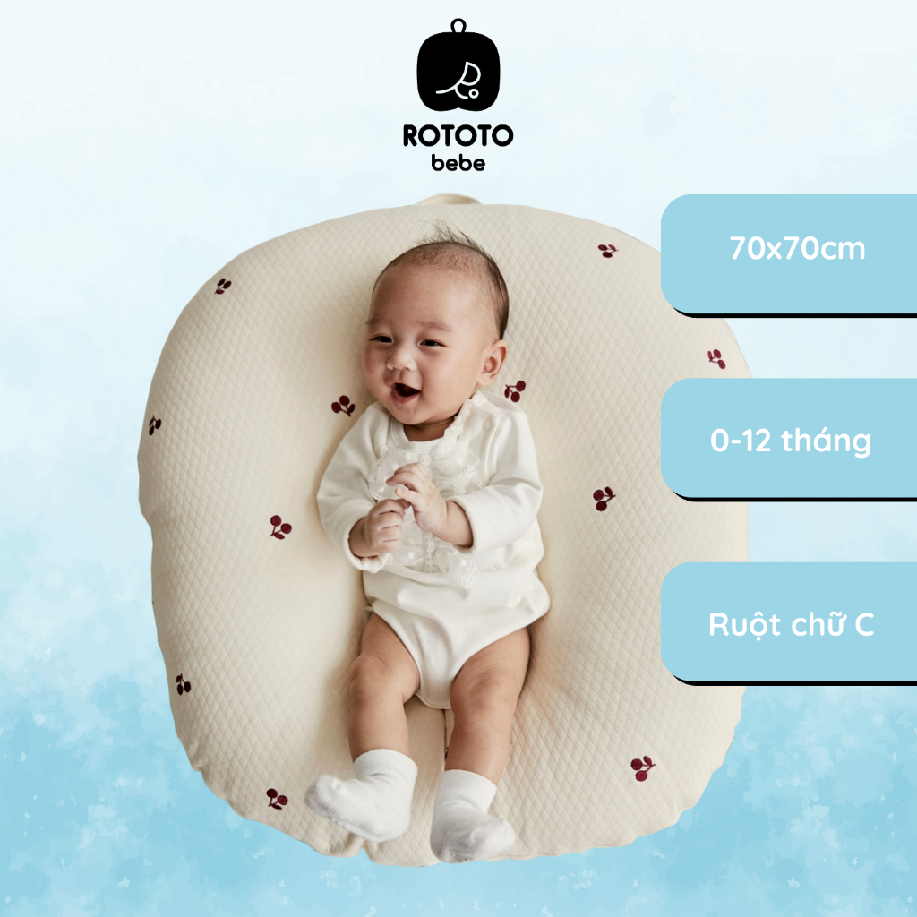 Gối chống trào ngược cho bé Rototo Bebe cao cấp nhập khẩu chính hãng Hàn Quốc