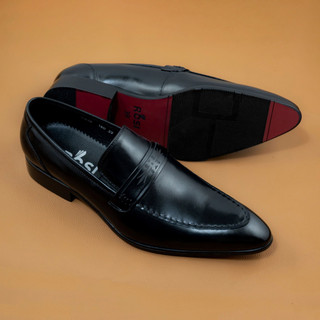 Giày lười loafer nam cao cấp GS24 - chính hãng ROSI, da bò màu đen nâu
