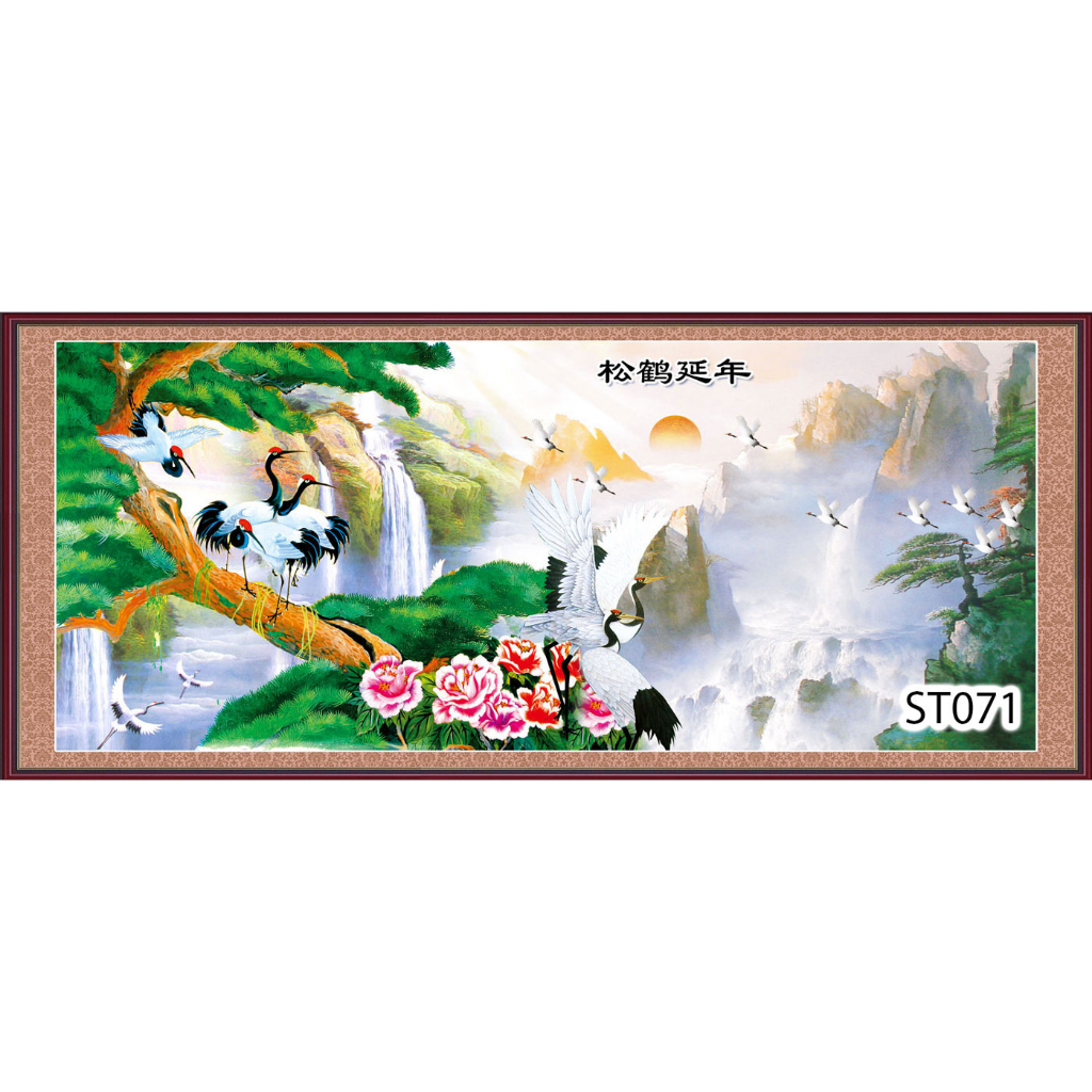 Tranh dán tường 3D decal sơn thủy, non nước hữu tình [Mã số: 71 - 80]