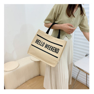 Túi cói Hello Weekend kèm ví